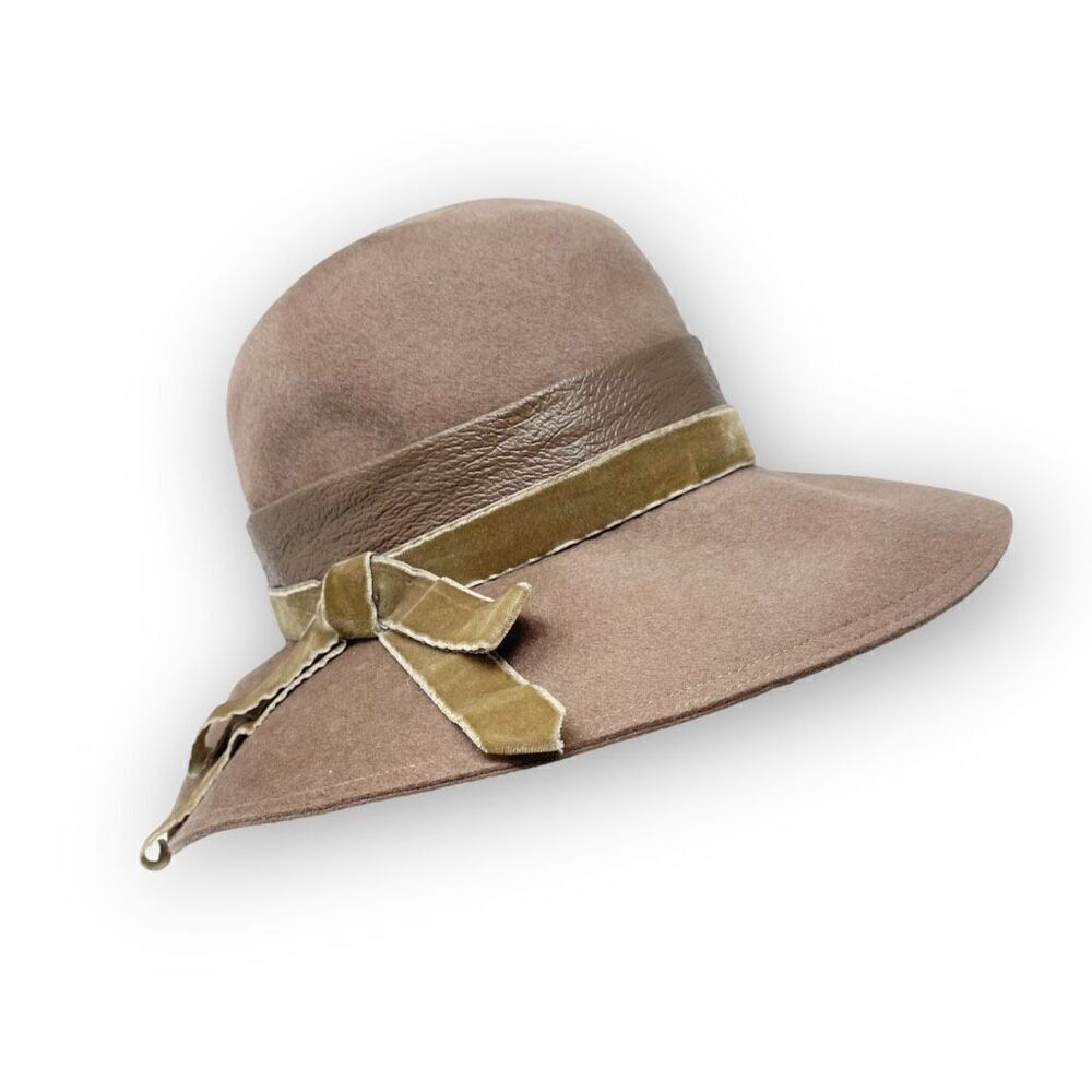 Vintage Montgomery Ward Glenover Henry Pollak Ladies Wool Hat Wide Brim Cloche